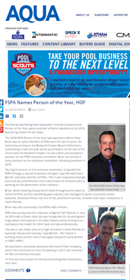 Aqua Mag:  FSPA Names Person of the Year, HOF