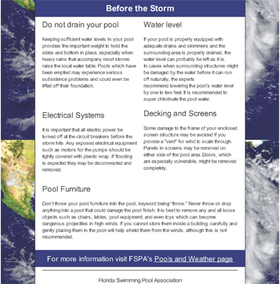 Pass Along Hurricane Pool Preparation Information to Your Customers